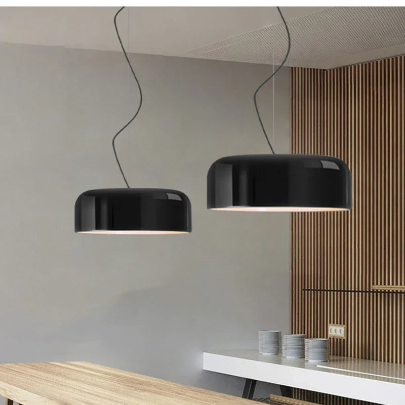 Axyaa Black Nordic Suspension Light: Modern Minimalist Dining Room LED Lighting