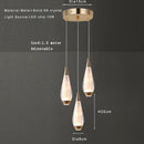 Axyaa Crystal Gold LED Pendant Light for Modern Kitchen Island Home Decor