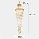 Axyaa Crystal Chandelier Stair Pendant Lamp Living Room Lighting