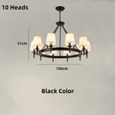 Axyaa Fabric Shade Iron Ceiling Chandelier for Bedroom Kitchen Living Room