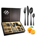 Axyaa Gold Cutlery Set in Specular Light Stainless Steel