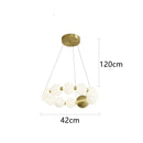 Axyaa Nordic Luxury Living Room LED Chandelier with Pearl Necklace Pendant