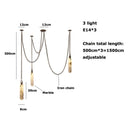 Axyaa Industrial Marble Iron Chain LED Chandelier for Home Décor