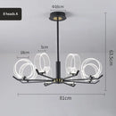 Axyaa Nordic Black Acrylic Chandelier Modern Minimalist Luxury Bedroom Living Room Creative Circle