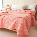 Axyaa Soft Cotton Throw Blanket, Hollow Comfort Towel Quilt, Breathable Summer Bed Cover