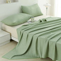 Axyaa Waffle Plaid Ice Silk Summer Blanket Double-Sided Cooling Duvet for Bed