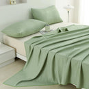 Axyaa Waffle Plaid Ice Silk Summer Blanket Double-Sided Cooling Duvet for Bed