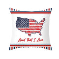 Axyaa LOVE USA Patriotic Letters Decorative Cushion Cover - Cartoon Style Home Decor Pillowcase