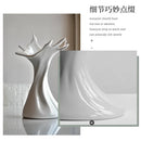 Axyaa White Ceramic Vase: Elegant Living Room Decor & Creative Home Art