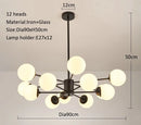 Axyaa Modern Glass Chandelier for Dining Living Room Kitchen Bedroom Lighting