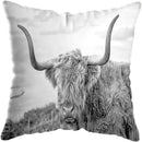 Axyaa Nordic Yak Oxen Highland Cow Cushion Cover for Home Hotel Sofa Bed