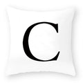 Axyaa Polyester Alphabet Cushion Cover 45X45cm for Home Sofa Decor
