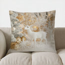 Axyaa Snowy Tree & Cute Owl Pillow Cover for Sofa, Bedroom, Car