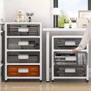 Axyaa 3-6 Tier Storage Cabinet, Large Capacity Organizer, Transparent Black for Living Room