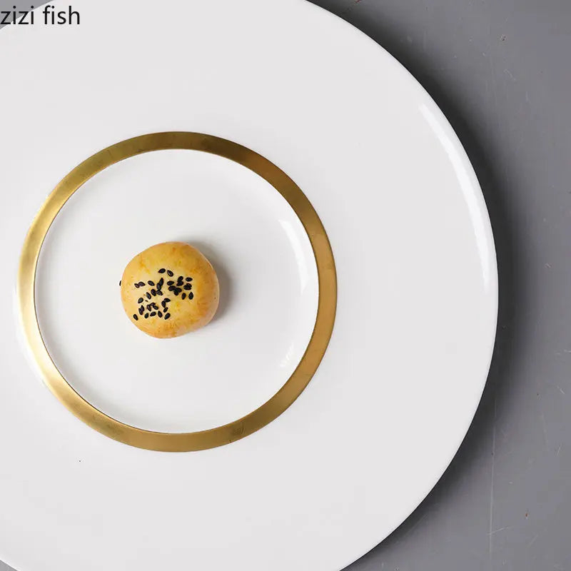 Axya Western Steak Ceramic Dinner Plate Set with Glass Cover