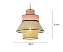 Axyaa Rattan Art Pendant Lights, Colorful Chandelier for Kitchen & Living Room