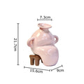 Axyaa Abstract Ceramic Vase with Artificial Flowers for Aesthetic Room Decor