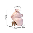 Axyaa Abstract Ceramic Vase with Artificial Flowers for Aesthetic Room Decor