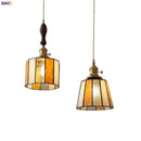 Axyaa Vintage LED Pendant Lamp with Copper Socket and Glass Shade