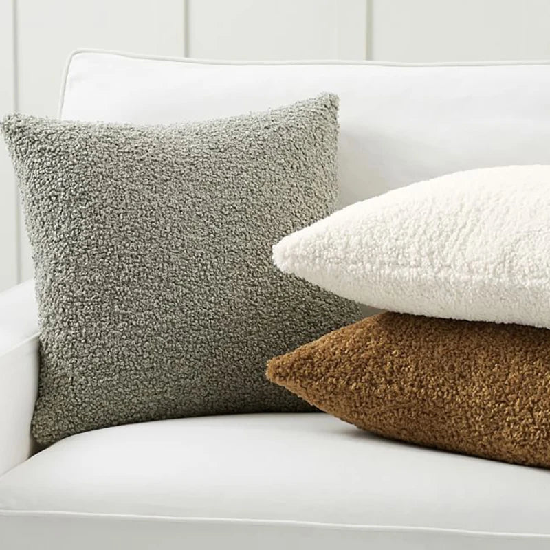 Axyaa Plush Faux Fur Teddy Cushion Cover for Cozy Home Decor