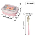 Axyaa Stainless Steel Divided Lunch Box with Spoon - Leak-proof Bento Container