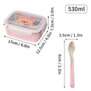 Axyaa Stainless Steel Divided Lunch Box with Spoon - Leak-proof Bento Container