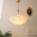 Axyaa Modern Shell Glass Chandelier - Copper Pendant LED Light for Home Decor