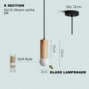 Axyaa Walnut Wood LED Pendant Lamp for Dining Room and Living Room