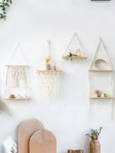 Axyaa Macrame Floating Wall Shelf for Modern Home Decor