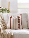 Axyaa Bohemian Embroidered Pillow Cover: Ethnic Cotton Linen Pattern, Various Sizes & Colors
