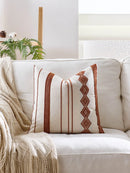 Axyaa Bohemian Embroidered Pillow Cover: Ethnic Cotton Linen Pattern, Various Sizes & Colors