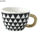 Axya Geometric Pattern Ceramic Coffee Mug Set