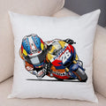 Axyaa Cartoon Sport Motorcycle Cushion Cover - Super Soft Plush Pillow Case