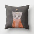 Axyaa Minimalist Spring Tree Landscape Pillow Cover - Bear Penguin Cartoon Animal Pillowcase