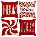 Axyaa Candy Cane Pattern Pillow Cover for Sofa, Bedroom, Car - Christmas Decor