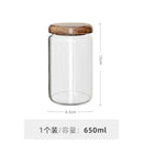 Axyaa Glass Suger Jar with Acacia Wood Lid, 300ml, Kitchen Airtight Storage