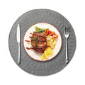 Axyaa Christmas Black Round Woven Placemats Set for Kitchen Tables - 6PCS