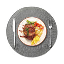 Axyaa Christmas Black Round Woven Placemats Set for Kitchen Tables - 6PCS