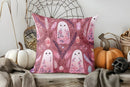 Cute Ghost with Pumpkin Halloween Pillow Cover by Axyaa - For Sofa, Bedroom, Car