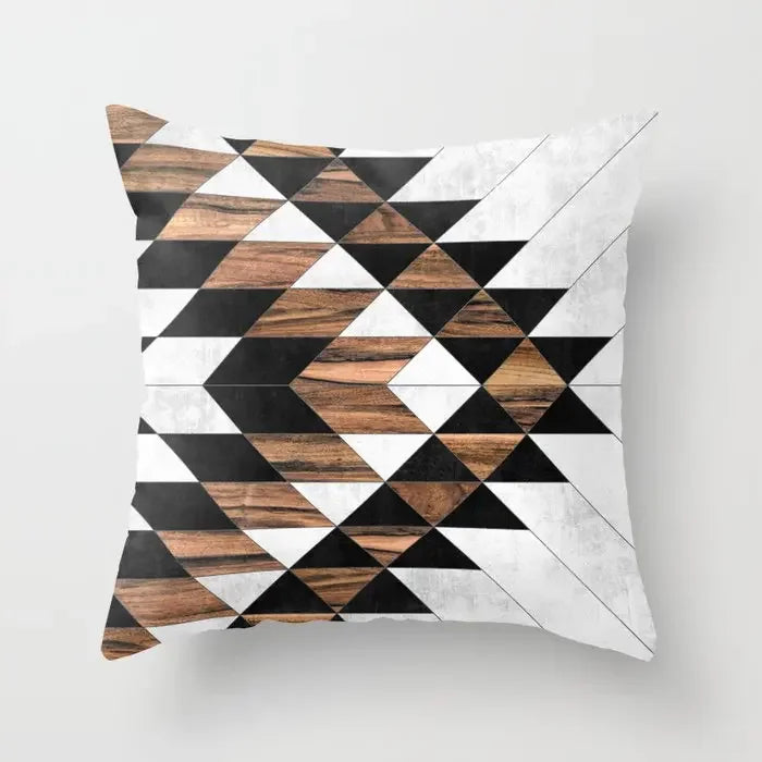 Axyaa Wood Background Mable Tribal Print Cushion Cover - Home Sofa Decor