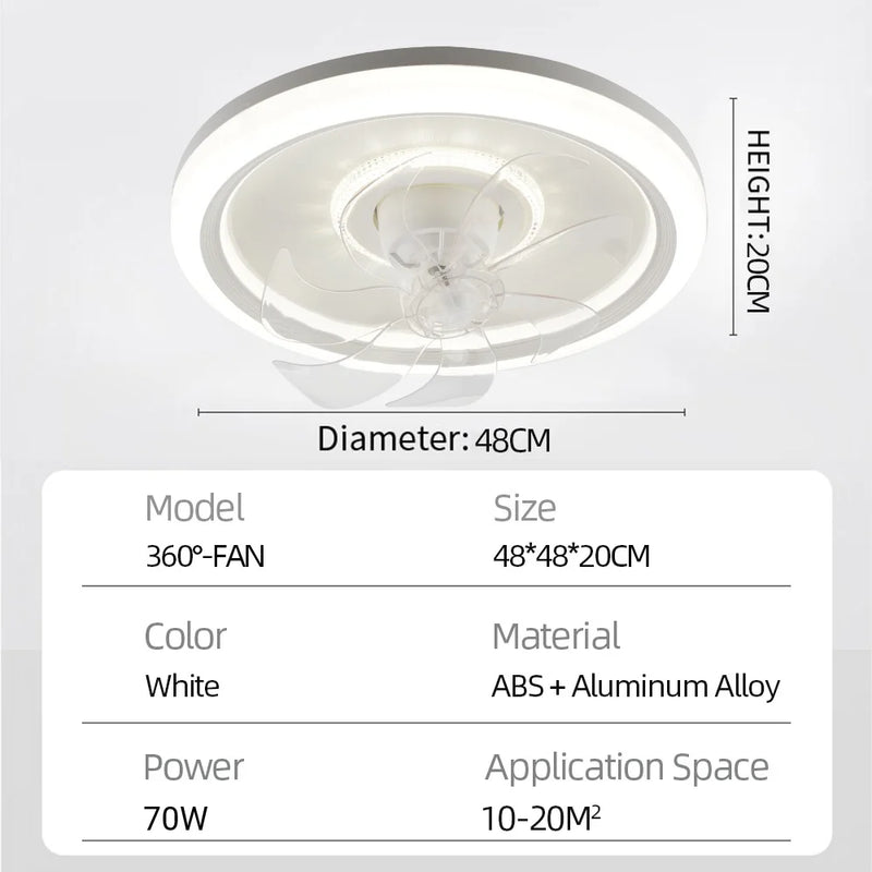 Axyaa Rotatable Fan Light with LED, Remote Control, 6 Wind Speeds