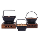 Axya Handheld Household Food Pot with Creative Wooden Lid & Hanging Design