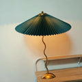 Axyaa Vintage Pleated Umbrella Light Bedside Lamp for Living Room, Bedroom, Study