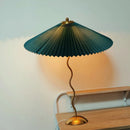 Axyaa Vintage Pleated Umbrella Light Bedside Lamp for Living Room, Bedroom, Study