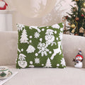 Axyaa Christmas Theme Embroidered Throw Pillow Cover for Home Sofa Decor