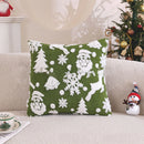 Axyaa Christmas Theme Embroidered Throw Pillow Cover for Home Sofa Decor