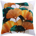 Yellow Grey Flower Pillowcase 45cm Double-Sided Print Cover for Home Decor by Axyaa