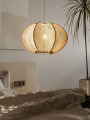 Axyaa Handmade Rattan Pendant Lamp: Seaside Resort Style for Living & Kitchen