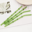 Axyaa 8pcs High Borosilicate Glass Drinking Straw Set, Reusable Eco-Friendly Bar Accessories