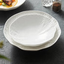 Axyaa White Ceramic Molecular Cuisine Salad Plate for Restaurant Tableware